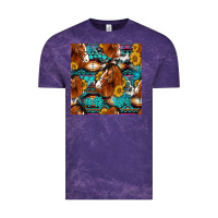 Cloud Purple sunflower horses seamless pattern Vintage Tee - HRA Design Shop