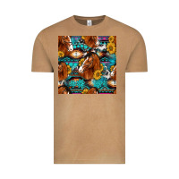 Vintage Camel sunflower horses seamless pattern Vintage Tee - HRA Design Shop