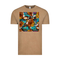 Vintage Coffee sunflower horses seamless pattern Vintage Tee - HRA Design Shop