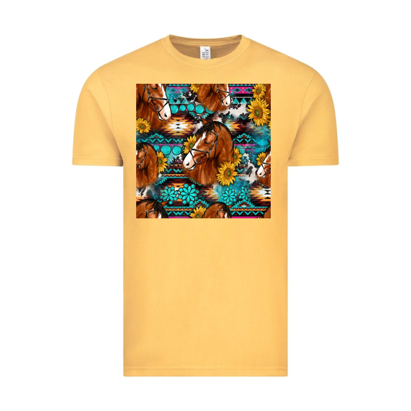 Sunflower Horses Seamless Pattern Vintage Tee by HRA Design Shop | Teevron