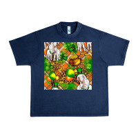 Navy St patricks  goat family with balloons seamless Urban Heavy Tee - FaDigitalArtStudio