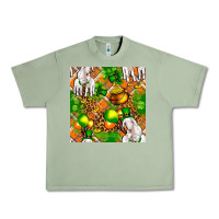Oil Green St patricks  goat family with balloons seamless Urban Heavy Tee - FaDigitalArtStudio