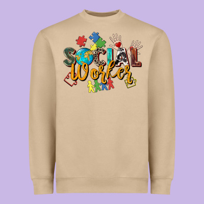 Social Worker Heavyweight Sweatshirt Designed By Zillion Design Studio