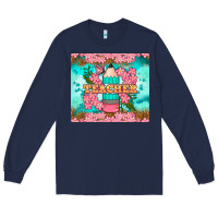 Navy teacher floral pencil tumbler Long Sleeve Tee - BundleAndBundleShop