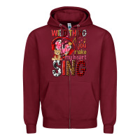 Burgundy wild thing you make my heart sing Zipper Hoodie - NancyCooperArtShop