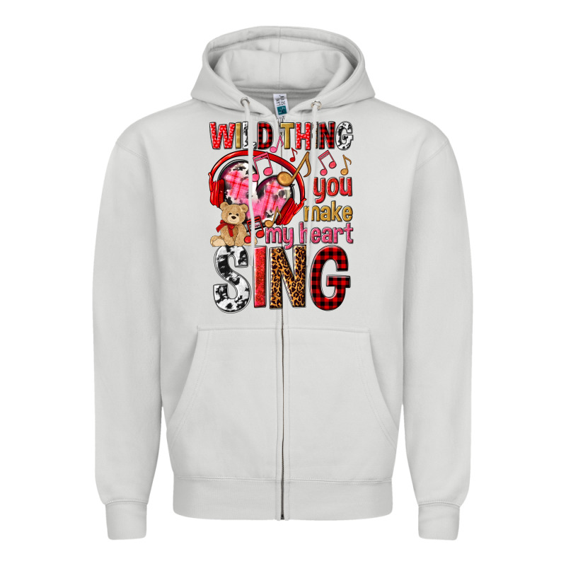 Wild Thing You Make My Heart Sing Zipper Hoodie by NancyCooperArtShop | Teevron