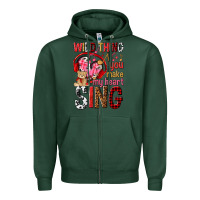 Sports Green wild thing you make my heart sing Zipper Hoodie - NancyCooperArtShop