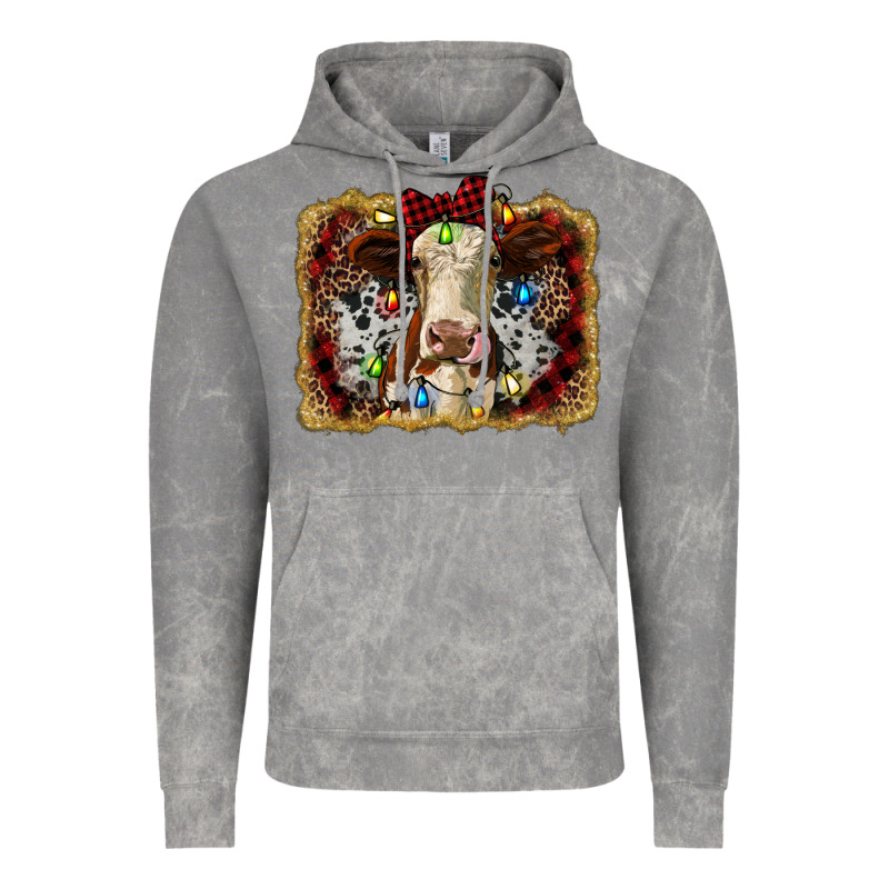 Heifer Cow Christmas Western Background Vintage Hoodie by RanaPortraitStore | Teevron