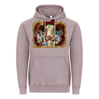 Vintage Zinc heifer cow christmas western background Vintage Hoodie - RanaPortraitStore