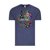 Vintage Denim love autism Vintage Tee - SublimationCraftShop