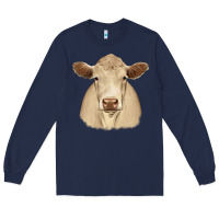 Navy charolais Long Sleeve Tee - JahusDesignShop