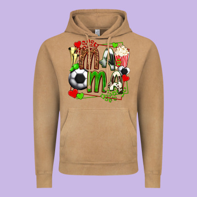 Mama Soccer With Popcorn Vintage Hoodie Designed By Texasbilliewilder