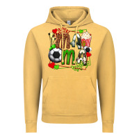 Vintage Mustard mama soccer with popcorn Vintage Hoodie - texasbilliewilder