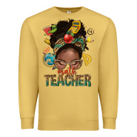 Antique Gold math teacher life afro messy bun Premium Sweatshirt - NancyCooperArtShop