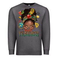Charcoal Heather math teacher life afro messy bun Premium Sweatshirt - NancyCooperArtShop
