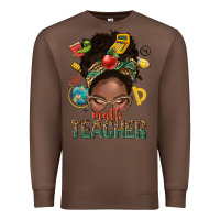 Chestnut math teacher life afro messy bun Premium Sweatshirt - NancyCooperArtShop