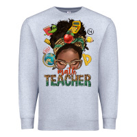 Heather Grey math teacher life afro messy bun Premium Sweatshirt - NancyCooperArtShop