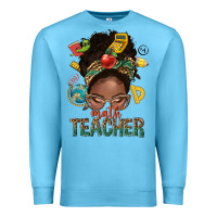Ocean Blue math teacher life afro messy bun Premium Sweatshirt - NancyCooperArtShop