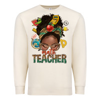 Sandshell math teacher life afro messy bun Premium Sweatshirt - NancyCooperArtShop
