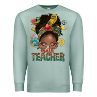 Seafoam math teacher life afro messy bun Premium Sweatshirt - NancyCooperArtShop