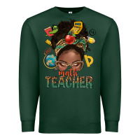 Sports Green math teacher life afro messy bun Premium Sweatshirt - NancyCooperArtShop