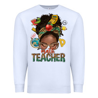 White math teacher life afro messy bun Premium Sweatshirt - NancyCooperArtShop