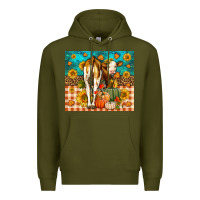 Army Green Western Fall Heifer Premium Hoodie - LillyAllenDesigns