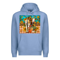 Colony Blue Western Fall Heifer Premium Hoodie - LillyAllenDesigns