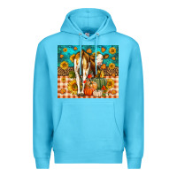 Ocean Blue Western Fall Heifer Premium Hoodie - LillyAllenDesigns