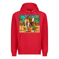 Red Western Fall Heifer Premium Hoodie - LillyAllenDesigns