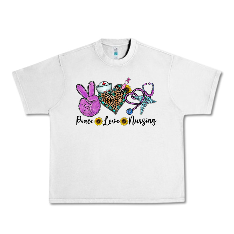 Peace Love Nursing Urban Heavy Tee by CowhideDigitalArt | Teevron