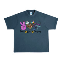 Midnight Navy peace love nursing Urban Heavy Tee - CowhideDigitalArt