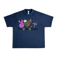 Navy peace love nursing Urban Heavy Tee - CowhideDigitalArt