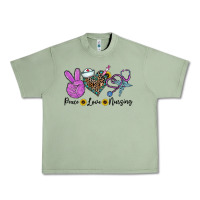 Oil Green peace love nursing Urban Heavy Tee - CowhideDigitalArt