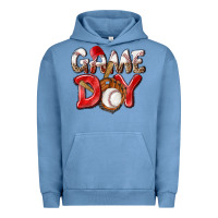 Pigment Pebble Blue Game day Baseball Urban Hoodie - NancyCooperArtShop