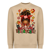 Mushroom santa's favorite dispatcher afro messy bun Heavyweight Sweatshirt - texasbilliewilder