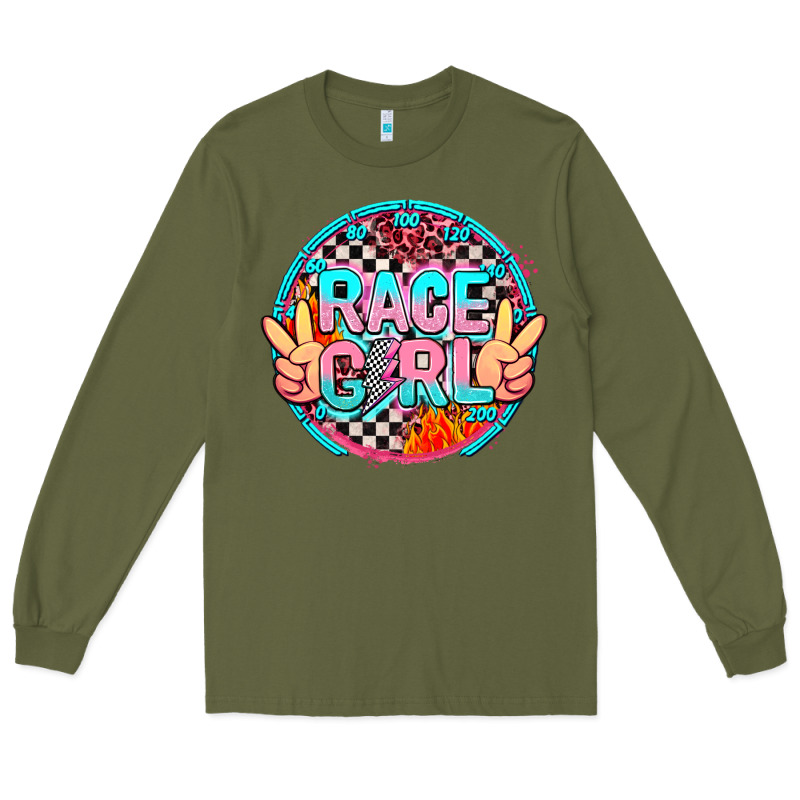 Race Girl With Leopard And Peace Hand Long Sleeve Tee by AdoDesignShop | Teevron