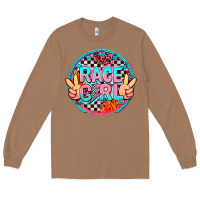 Toasted Coconut race girl with leopard and peace hand Long Sleeve Tee - AdoDesignShop