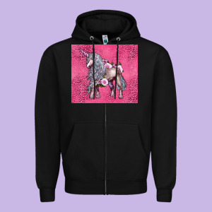 Unicorn Zipper Hoodie Designed By Lillyallendesigns