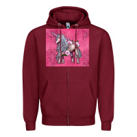 Burgundy unicorn Zipper Hoodie - LillyAllenDesigns