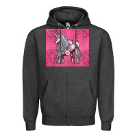 Charcoal Heather unicorn Zipper Hoodie - LillyAllenDesigns