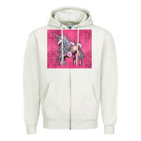 Oatmeal Heather unicorn Zipper Hoodie - LillyAllenDesigns