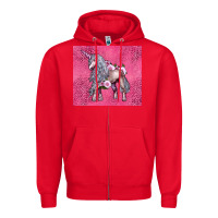 Red unicorn Zipper Hoodie - LillyAllenDesigns