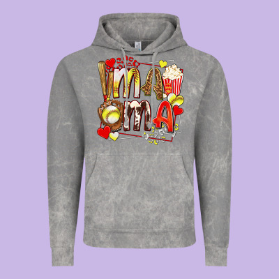 Mama Softball Baseball With Popcorn Vintage Hoodie Designed By Texasbilliewilder