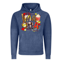 Vintage Denim mama softball baseball with popcorn Vintage Hoodie - texasbilliewilder