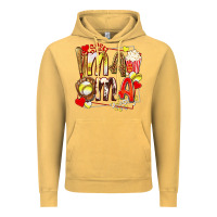 Vintage Mustard mama softball baseball with popcorn Vintage Hoodie - texasbilliewilder