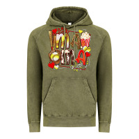 Vintage Olive mama softball baseball with popcorn Vintage Hoodie - texasbilliewilder