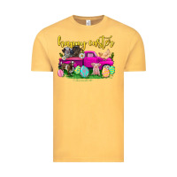Vintage Mustard happy easter truck with farm animal Vintage Tee - Neo Western