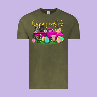 Happy Easter Truck With Farm Animal Vintage Tee Designed By Neo Western