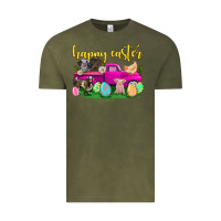 Vintage Olive happy easter truck with farm animal Vintage Tee - Neo Western